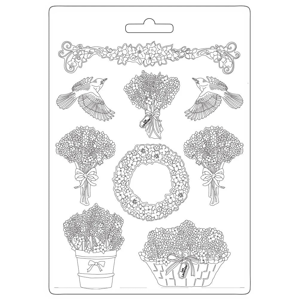 Stamperia Soft Maxi Mould - Provence Garlands & Bouquets