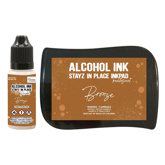 Stayz in Place Alcohol Ink Pad with 12ml Reinker - Bronze