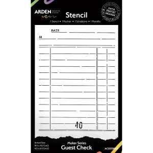 Arden Creative Studio Guest Check 4"x6" Stencil