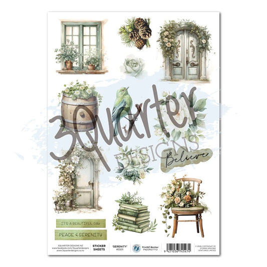 3 Quarter Designs Sage Candlelight (Serenity) Sticker Sheet