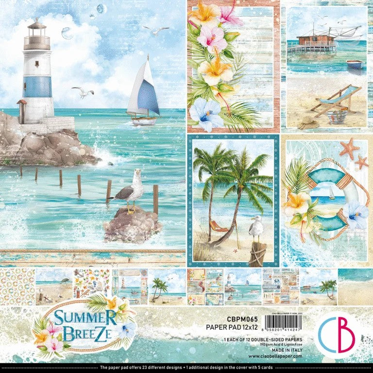 Ciao Bella Summer Breeze Paper Pad 12″x12″ 12/Pkg