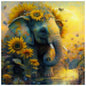 Sunflower & Elephant 30cm x 30cm Diamond Dot Painting Kit