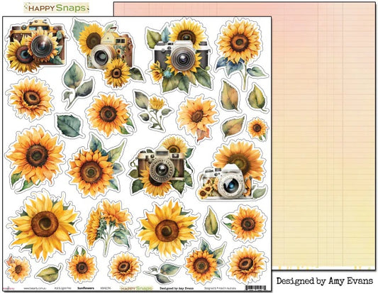 Bee Arty Sunflowers 12"x12" Single Sheet