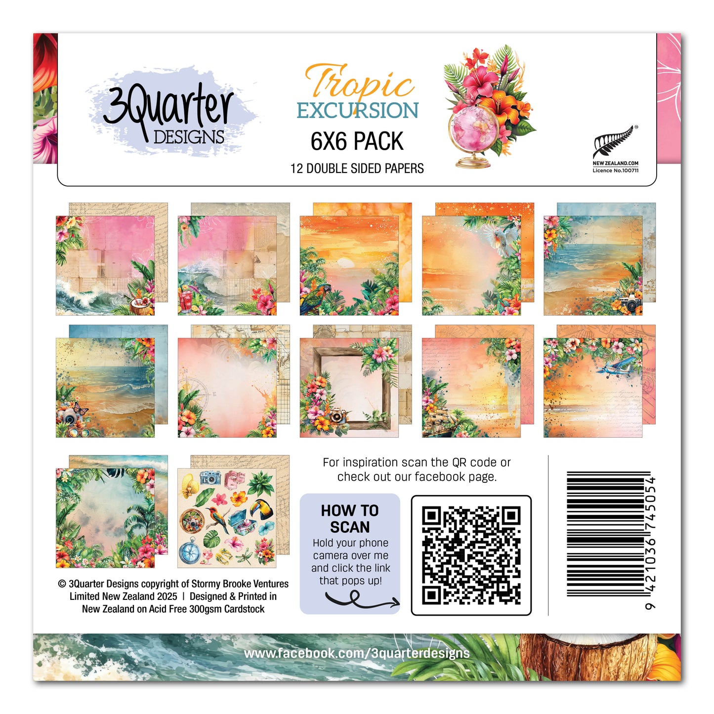 3 Quarter Designs Tropic Excursion 6"x6" Paper Collection Pack