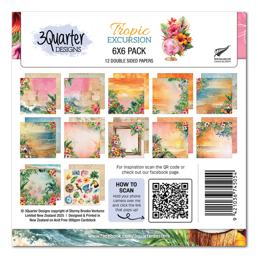 3 Quarter Designs Tropic Excursion 6"x6" Paper Collection Pack