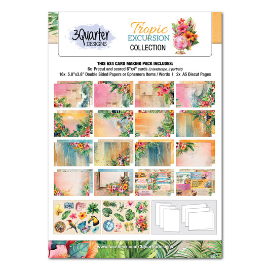 3 Quarter Designs Tropic Excursion 6"x4" Cardmaking Pack
