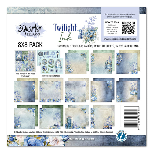 3 Quarter Designs Twilight Ink 8"x8" Paper Collection