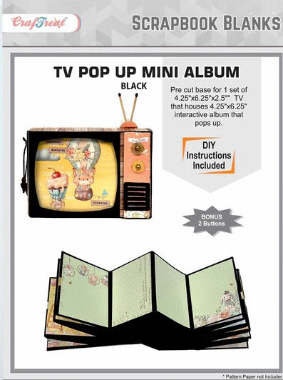 CrafTreat TV Pop up Mini Album Class Kit - Black