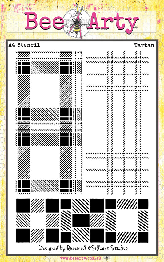 Bee Arty Tartan A4 Stencil