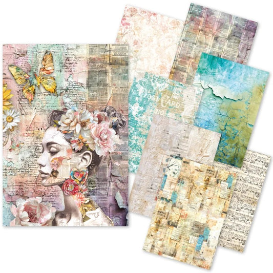 Ciao Bella Lu Mania Sound of Spring 8/Pk A5 Craft Mix Vellum and Tissue Papers
