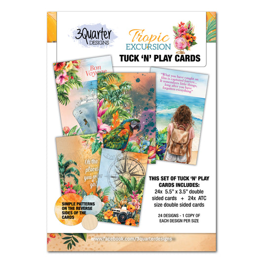 3 Quarter Designs Tropic Excursion Tuck n Play Cards