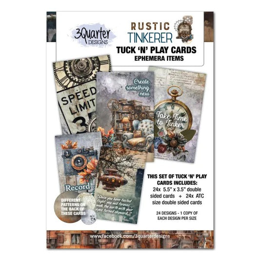 3 Quarter Designs Rustic Tinkerer Tuck 'N' Play Cards