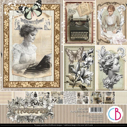 Ciao Bella Typographic 12″x12″ 12/Pkg Paper Collection Pack
