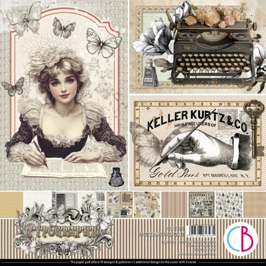 Ciao Bella Typographic 12″x12″ 8/Pkg Patterns Paper Collection Pack