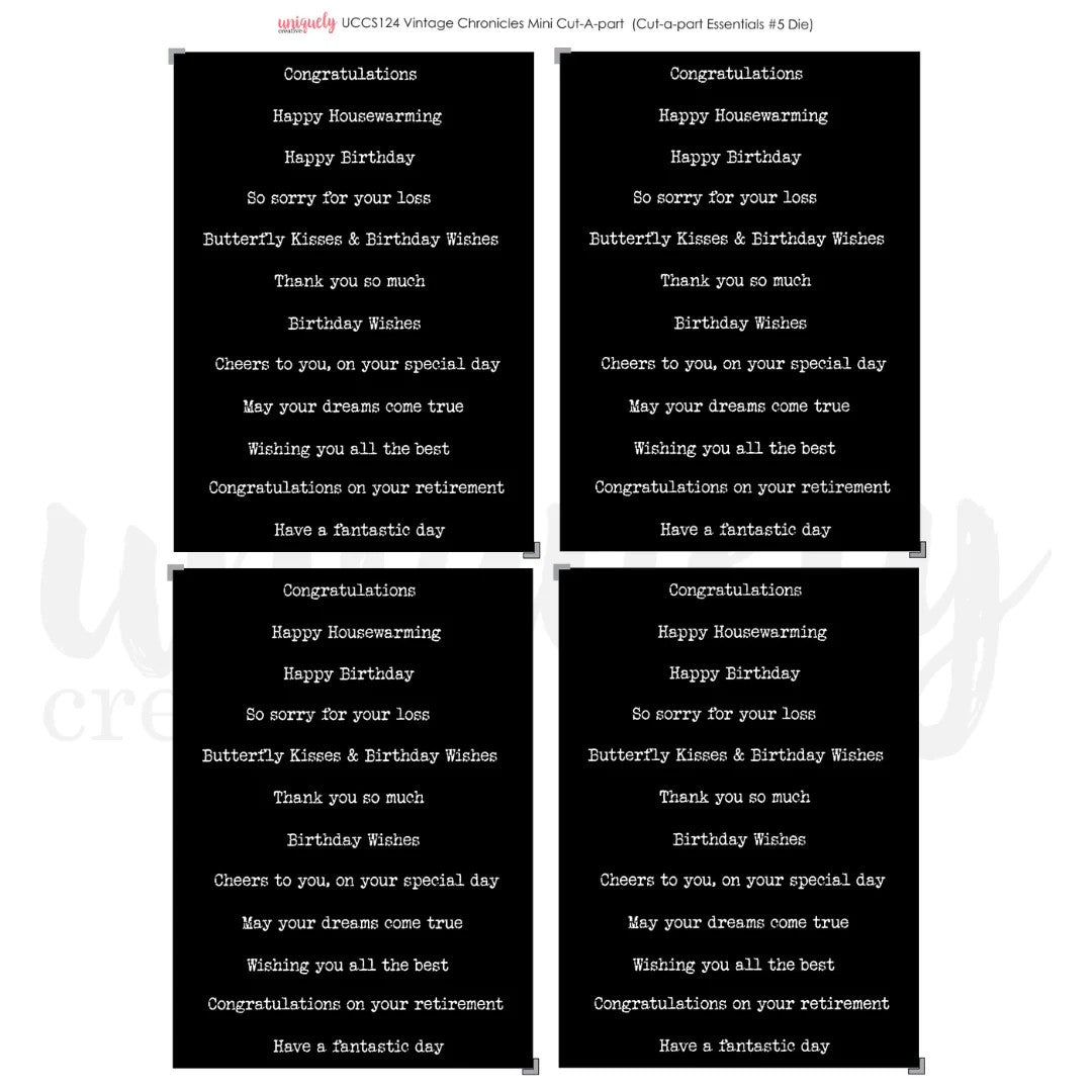 Uniquely Creative Vintage Chronicles Mini Cut-a-part Sheet
