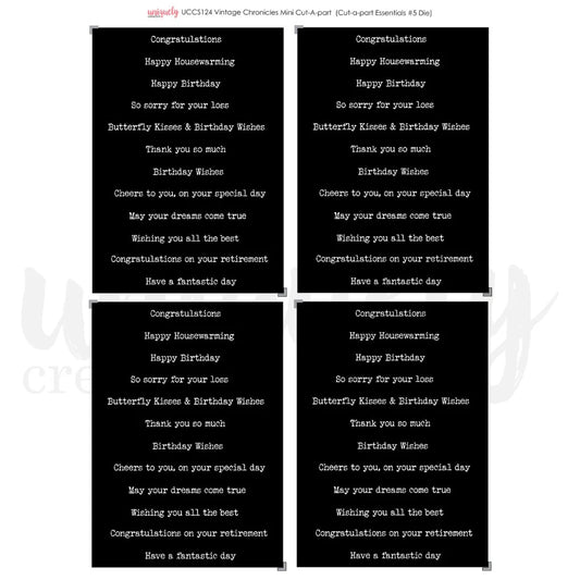 Uniquely Creative Vintage Chronicles Mini Cut-a-part Sheet