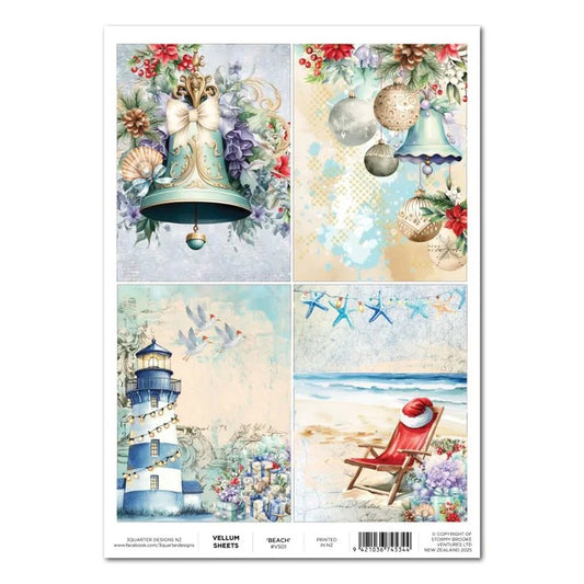 3 Quarter Designs Beach Christmas A4 Vellum Sheets