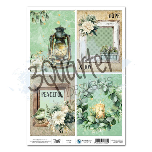 3 Quarter Designs Sage Candlelight Vellum