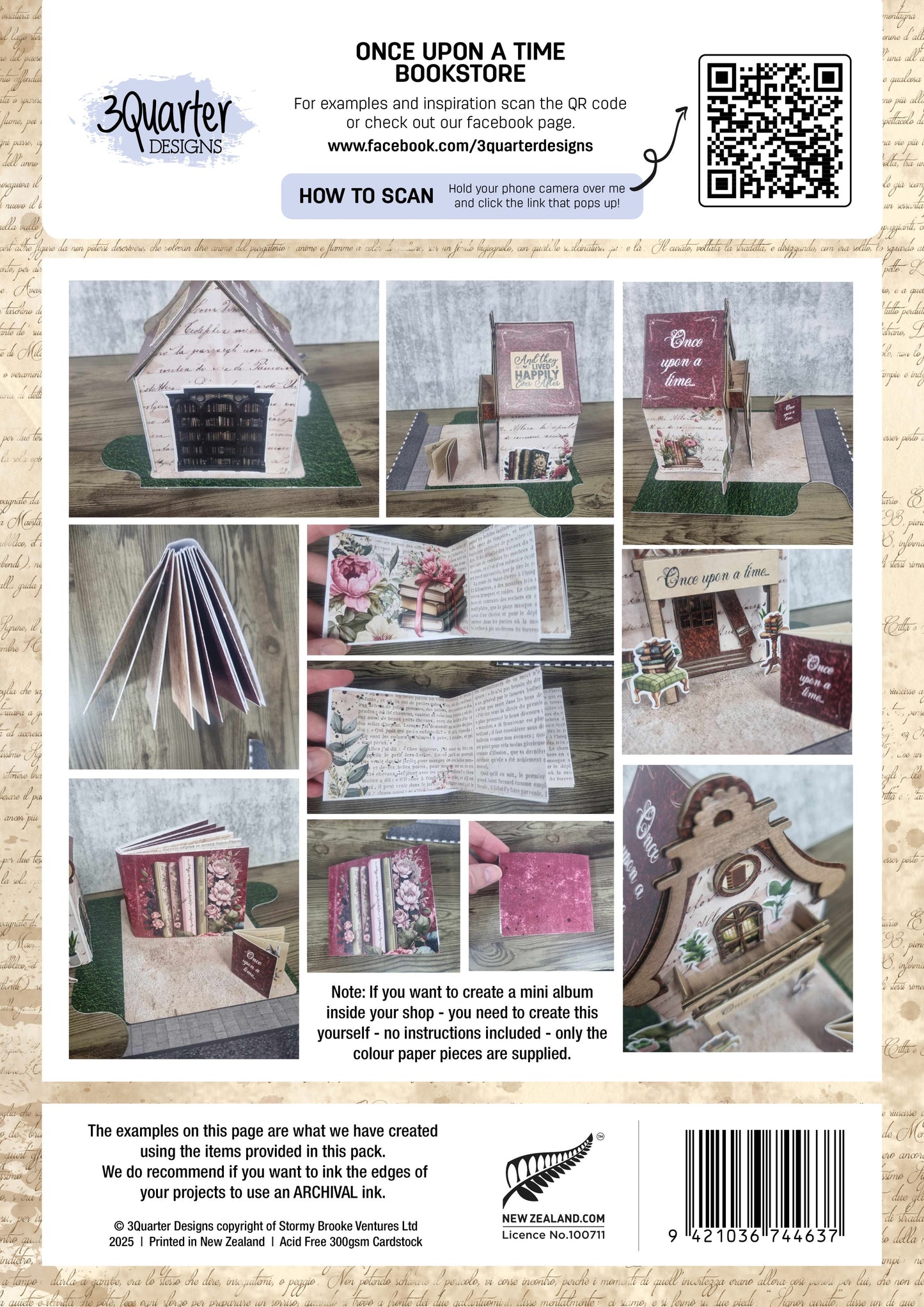 3 Quarter Designs Lane Village - One Upon a Time Bookshop (August)