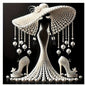 Vintage Black and White Lady Version 2 Diamond Dot Painting