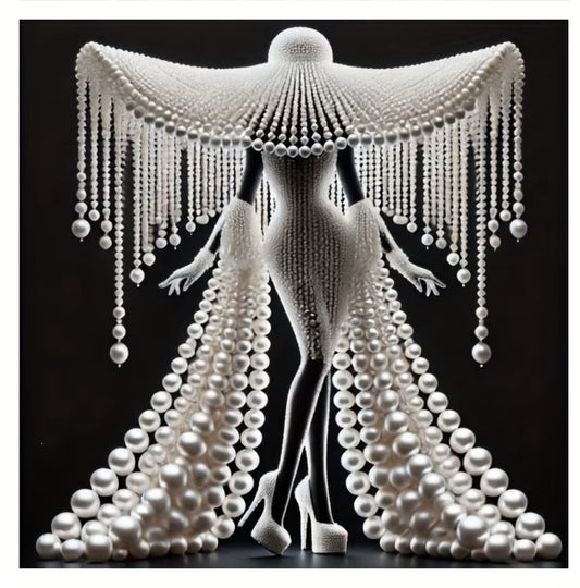 Vintage Black and White Lady Version 1 Diamond Dot Painting