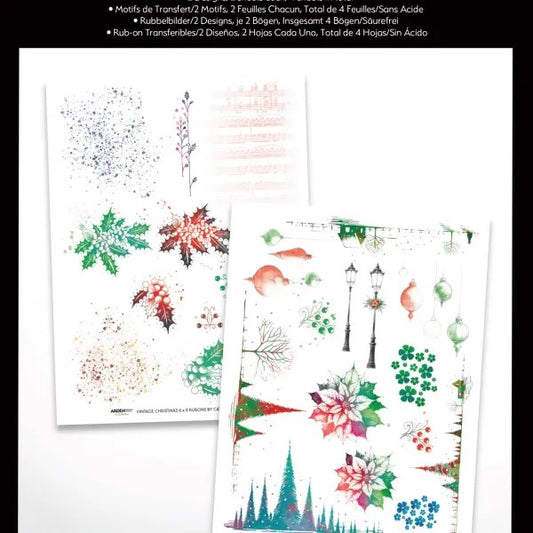 Arden Creative Studio Vintage Christmas Rub On Transfer Set