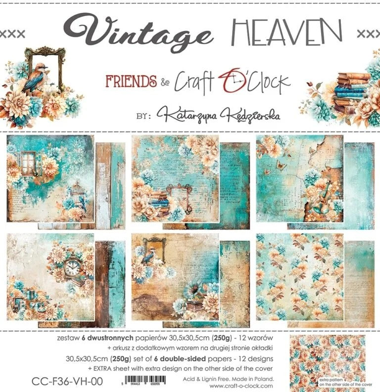 Craft O'Clock Vintage Heaven 12"x12" Paper Collection Pack