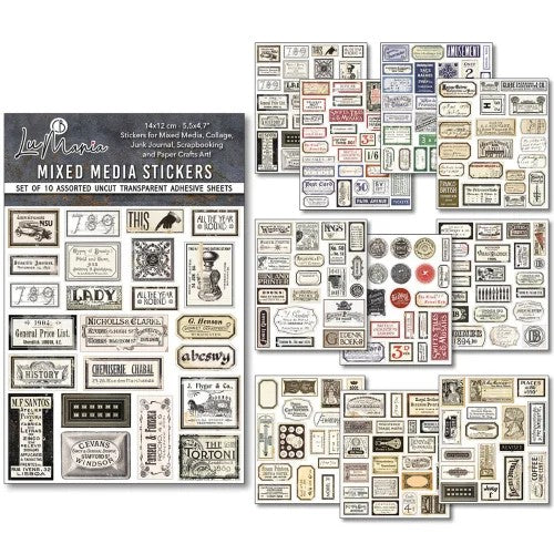 Ciao Bella Lu Mania Vintage Scripts Mixed Media Stickers