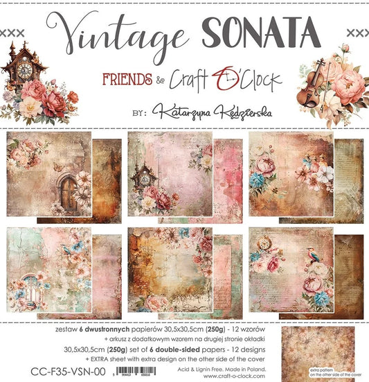 Craft O'Clock Vintage Sonata 12"x12" Paper Collection Pack