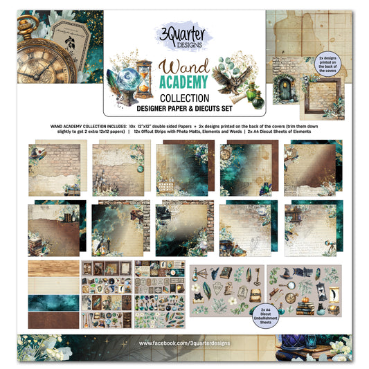 3 Quarter Designs Wand Academy 12"x12" Paper Collection Pack
