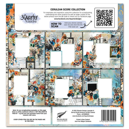 3 Quarter Designs Cerulean Score 12"x12" Paper Collection Pack