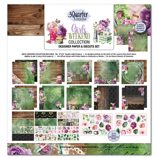 3 Quarter Designs Girls Weekend 12"×12" Paper Collection Pack
