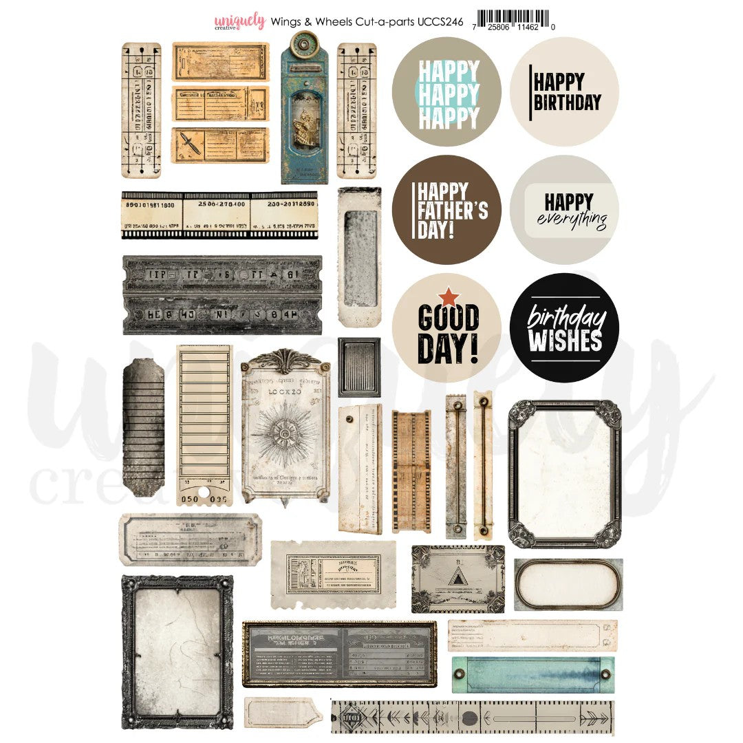Uniquely Creative Wings & Wheels Cut-a-Part Sheet
