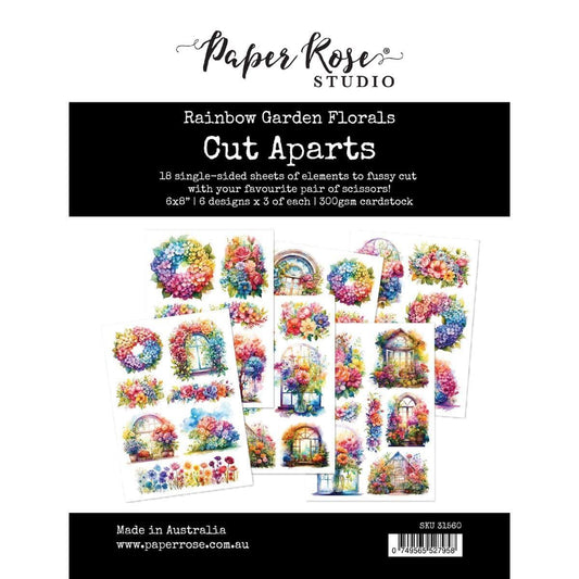 Paper Rose Rainbow Garden Florals Cut Aparts