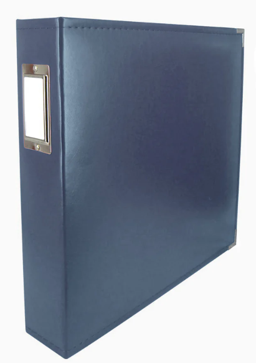 Couture Creations 12"x12" Classic Superior Leather D-Ring Album - Cobalt Blue