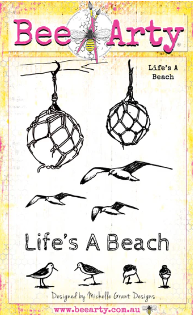 Bee Arty Life's a Beach Clear Stamp Set