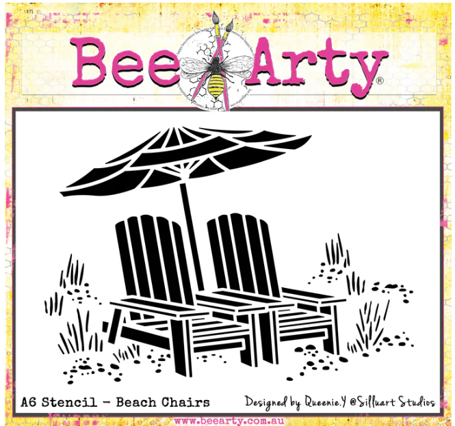 Bee Arty A6 Stencil - Beach Chairs