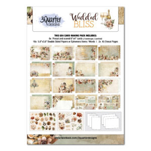 3 Quarter Designs Wedded Bliss 6"x4" Card Making Pack