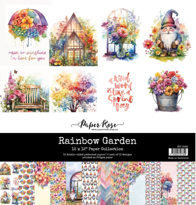 Paper Rose Rainbow Garden 12"x12" Paper Collection