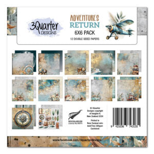 3 Quarter Designs Adventures Return 6"x6" Paper Pack