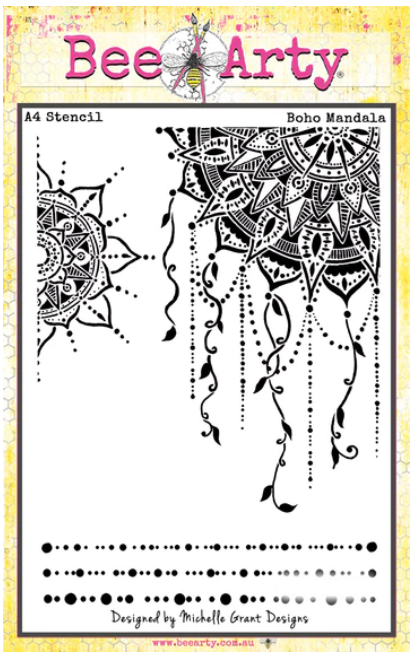 Bee Arty A4 Stencil - Boho Mandala