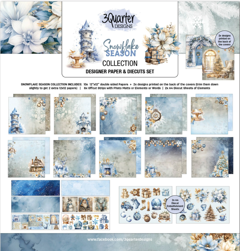 3 Quarter Designs Snowflake Season 12"x12" Paper Collection Pack