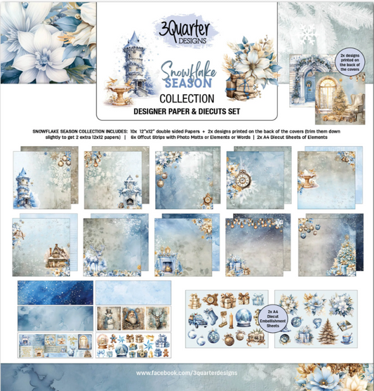 3 Quarter Designs Snowflake Season 12"x12" Paper Collection Pack
