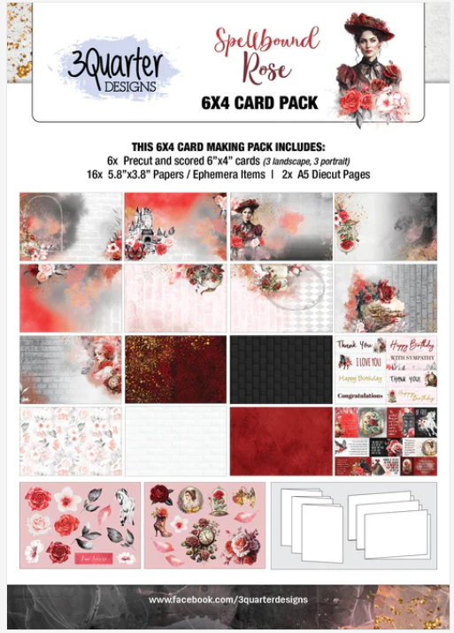 3 Quarter Designs Spellbound Rose 6"x4" Cardmaking Pack