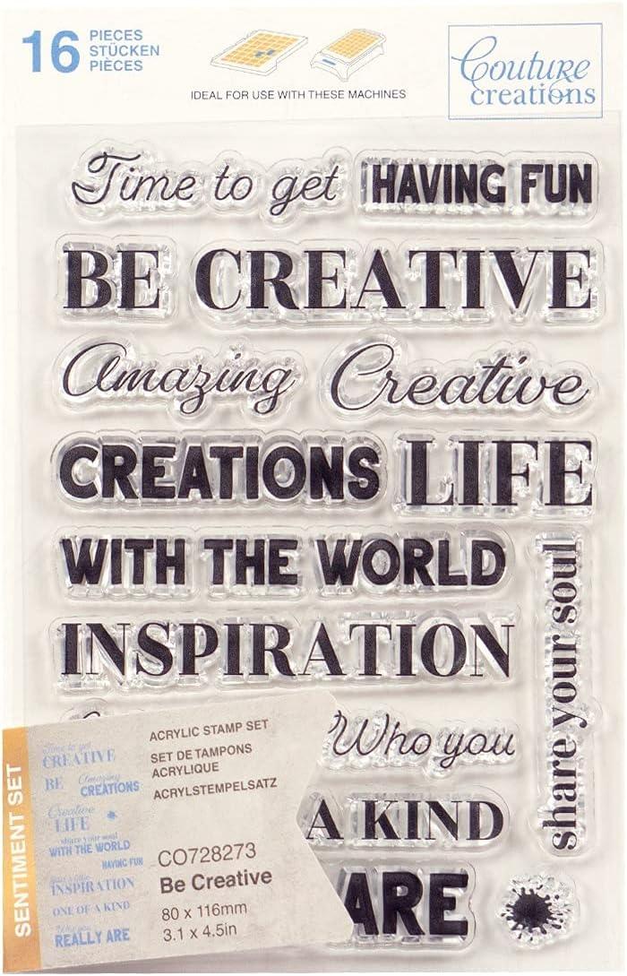 Couture Creations Be Creative Sentiment Stamp Set