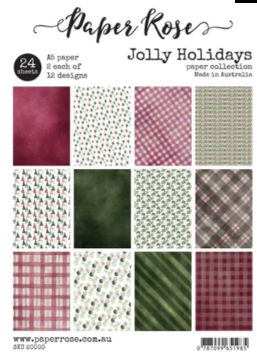 Paper Rose Jolly Holidays A5 (5.83"×8.27") Paper Pack