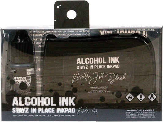 Stayz in Place Alcohol Ink Pad with 12ml Reinker - Jet Black