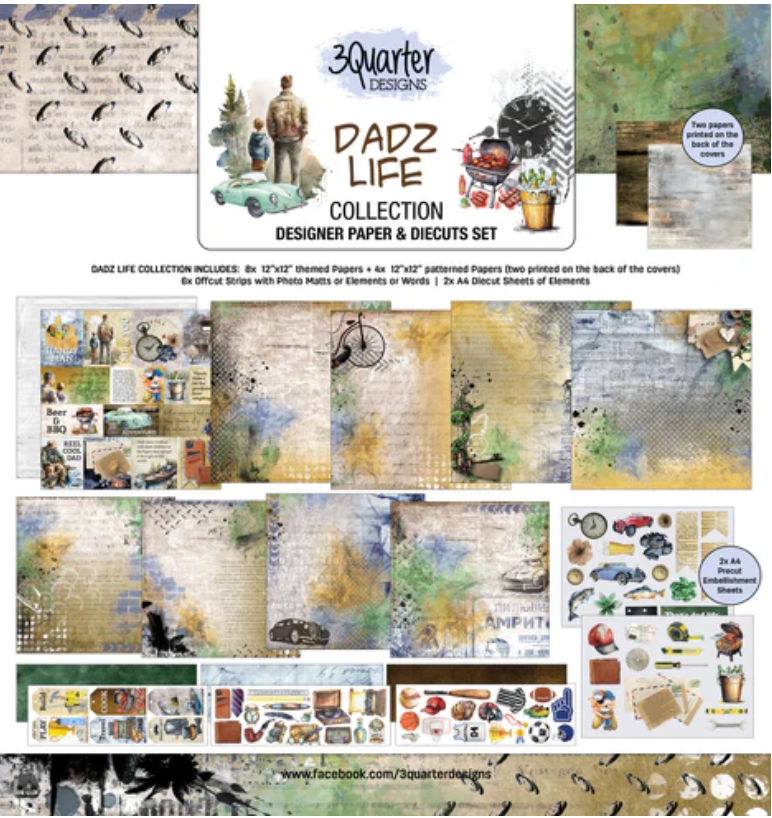 3 Quarter Designs Dadz Life 12"x12" Paper Collection Pack