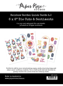 Paper Rose Rainbow Garden Quick Cards 2.0 6"x8" Die Cuts & Sentiments