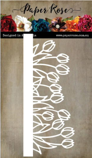 Paper Rose Tulip Border 2 Metal Cutting Die